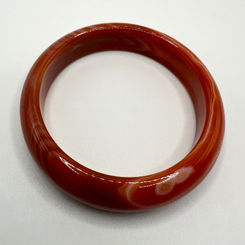 Vintage Solid Carnelian Agate Bangle Bracelet