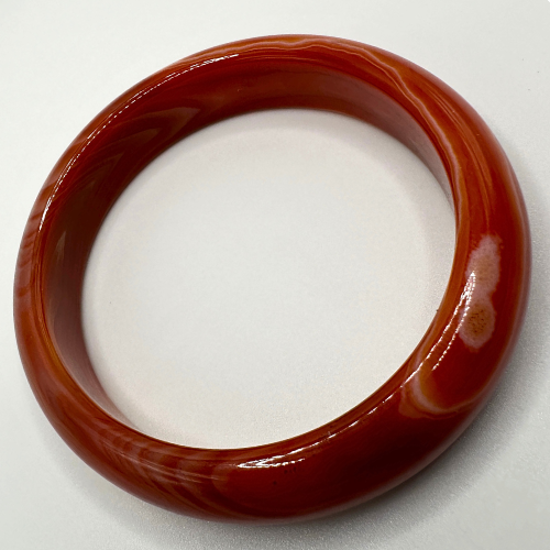 Vintage Solid Carnelian Agate Bangle Bracelet