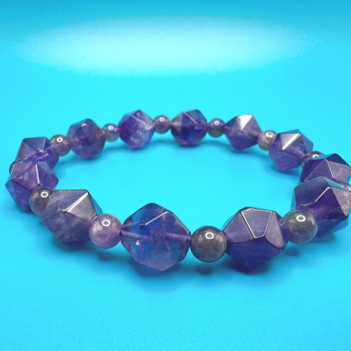 Amethyst Hexagon bead