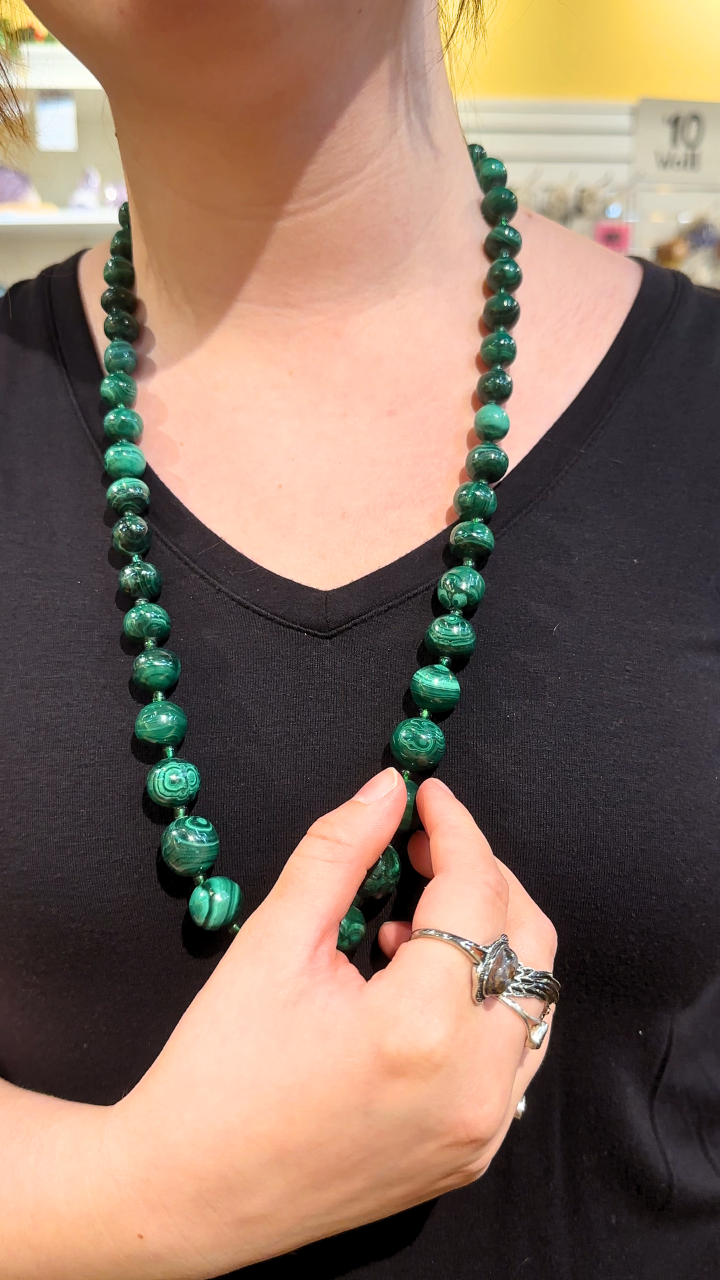 Beaded Malachite Necklace