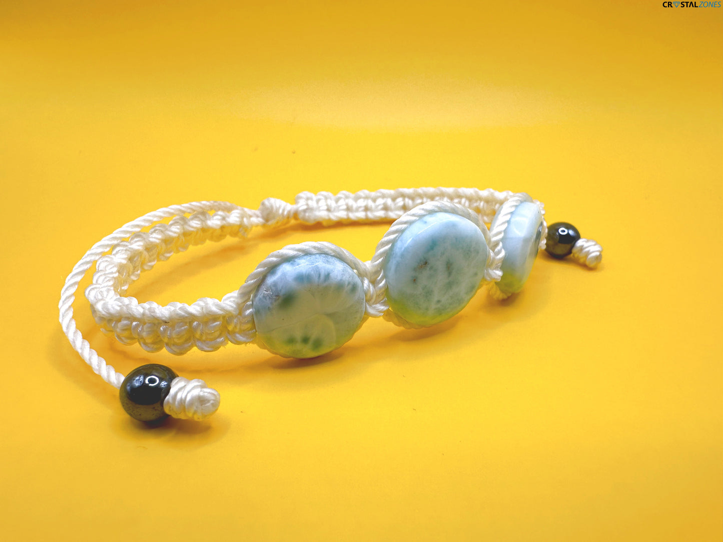 Larimar with cord
