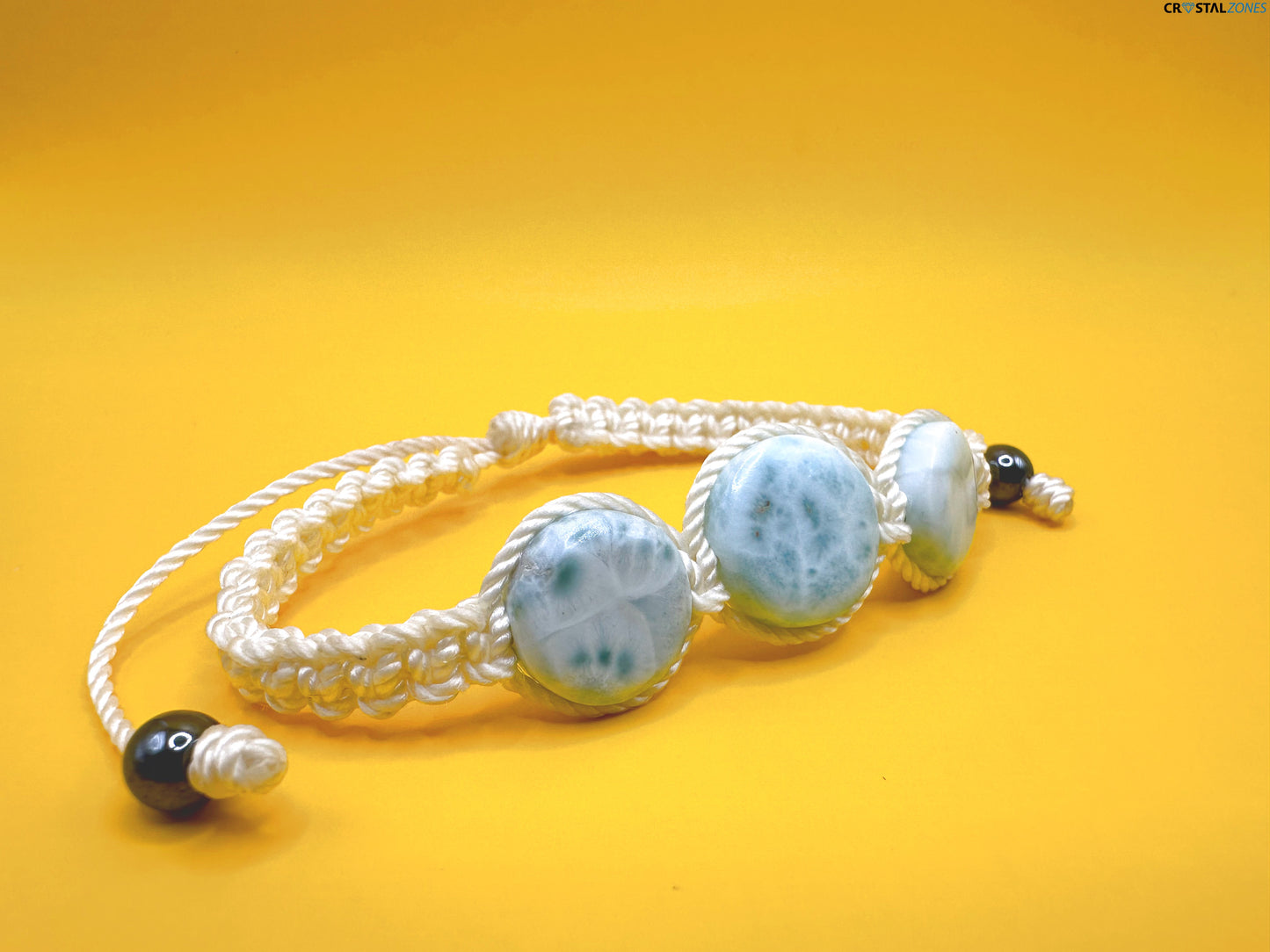 Larimar with cord