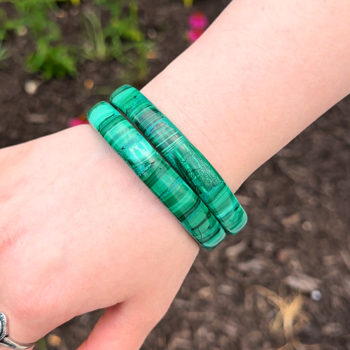 Vintage solid malachite bangle