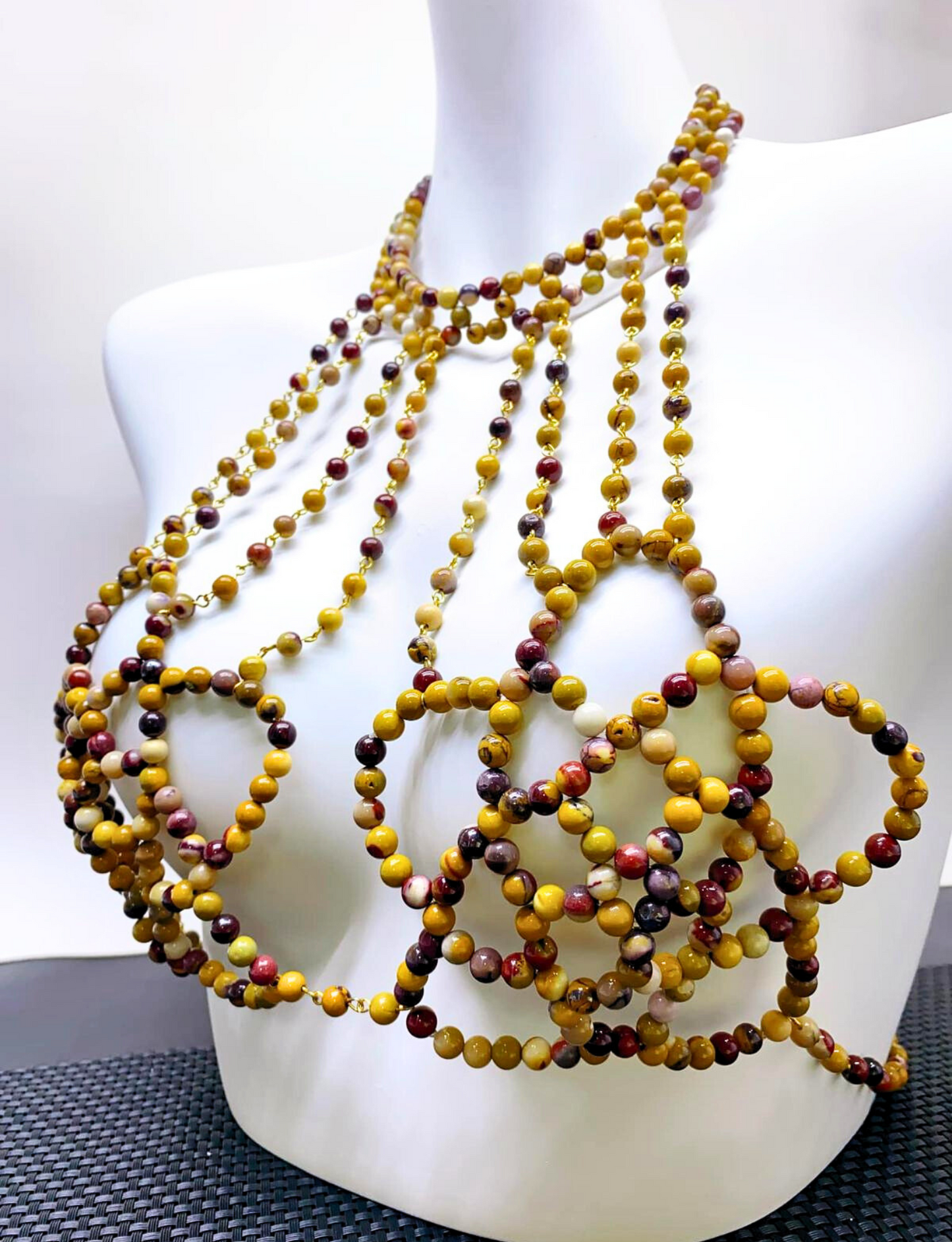 Gemstone Mookaite Beaded Bralette