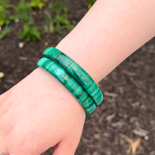 Vintage solid malachite bangle