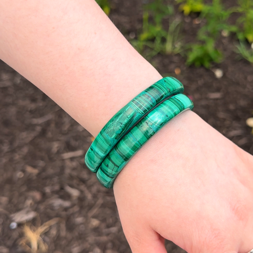 Vintage solid malachite bangle