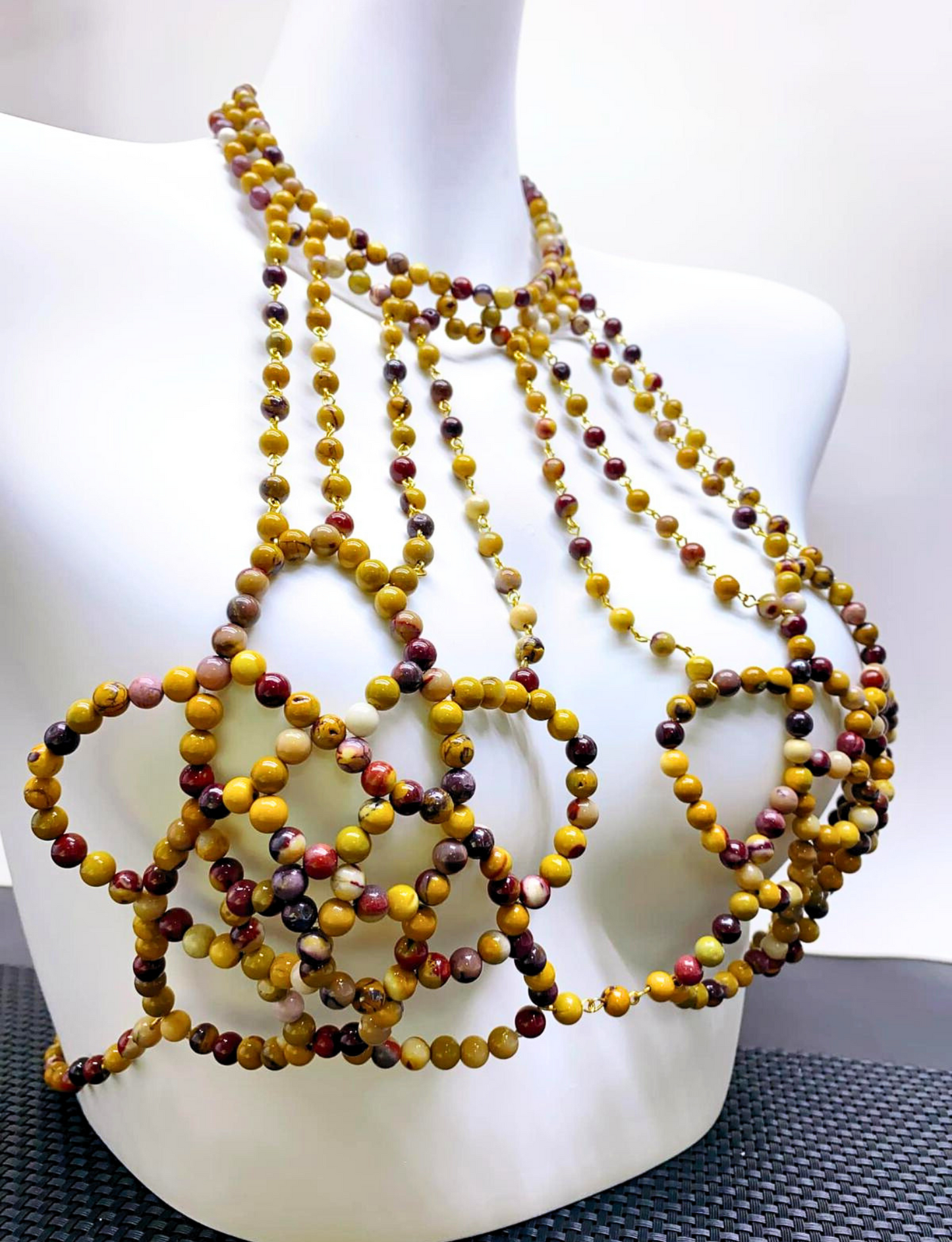 Gemstone Mookaite Beaded Bralette