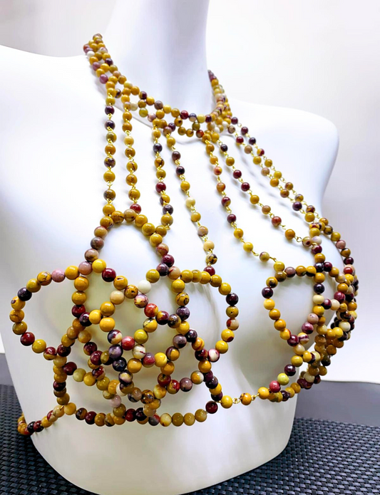 Gemstone Mookaite Beaded Bralette