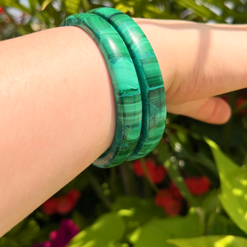 Vintage solid malachite bangle