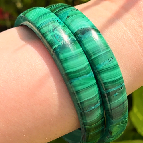 Vintage solid malachite bangle