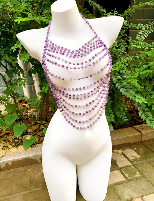 Gemstone Amethyst Beaded Bralette